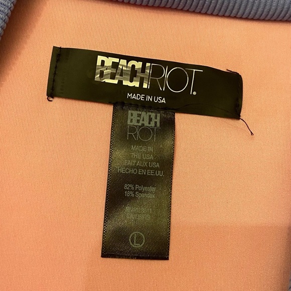 Beach Riot Pink and Purple Bikini Bottoms Modern Color Block Design - Picture 4 of 6